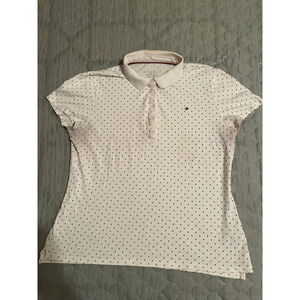 TOMMY HILFIGER~POLKA DOT~POLO SHIRT~LG